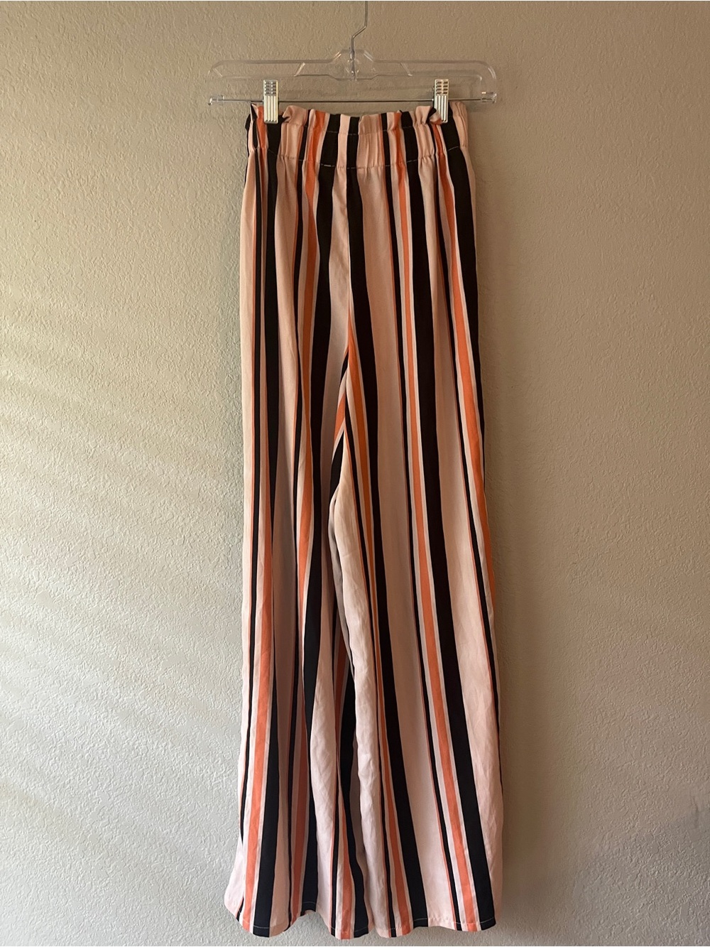 Forever 21 Contemporary Striped Wide Leg Pants with Tie Belt Small Business Cas